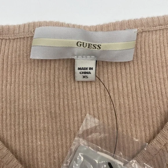 NWT Guess tan cropped long sleeve sweater XS - Picture 4 of 10